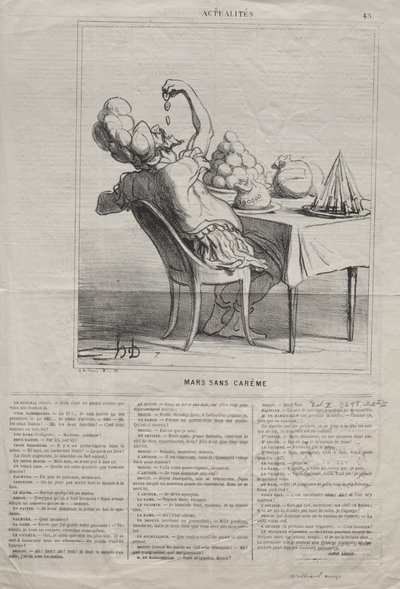 Attualità n. 43: Marcia senza Quaresima, 1869 da Honoré Daumier