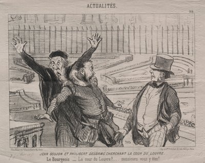 Jean Goujon e Philibert Delorme alla ricerca del cortile del Louvre da Honoré Daumier