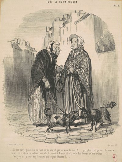 Ah! Mia cara, quando si ha un cane... da Honoré Daumier