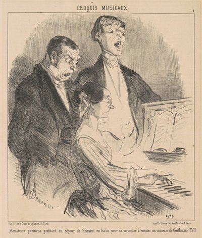 Amatori parigini che approfittano del soggiorno di Rossini da Honoré Daumier