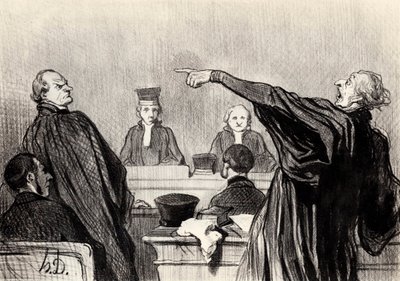 Un avvocato che è evidentemente pienamente convinto, 1845 da Honoré Daumier