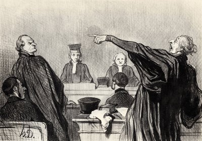Un avvocato evidentemente pienamente convinto... Dalla serie Les gens de justice da Honoré Daumier
