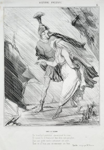 Storia antica (tavola 15): Enea e Didone da Honoré Daumier