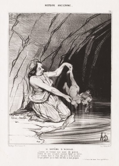 Storia Antica: Pl. 22, Il Battesimo di Achille da Honoré Daumier