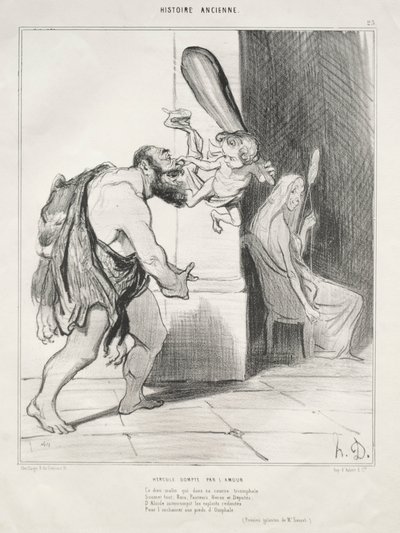 Storia antica, tavola 25: Ercole sottomesso da Cupido da Honoré Daumier