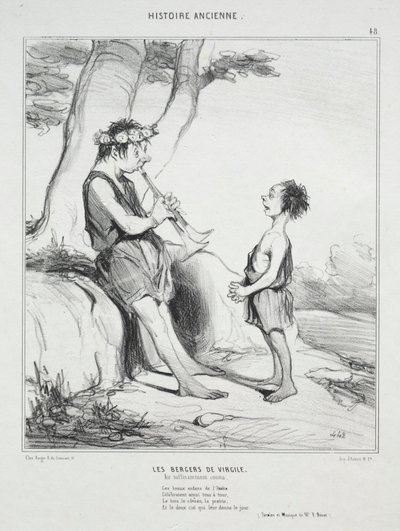 Storia antica, piatto 48: I pastori di Virgilio, 31 dicembre 1842 da Honoré Daumier