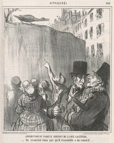 Apparizione del serpente di rue Lacépède da Honoré Daumier
