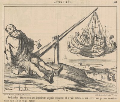 Archimede dimostrando agli ingegneri inglesi... da Honoré Daumier