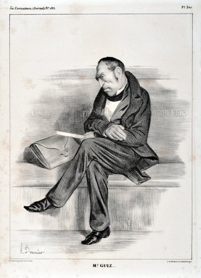 Opera di Honoré Daumier (1808-1879). Charivari del 1833: Serie Celebrites de la caricature M. Guiz... MUSEO DELLE BELLE ARTI - PALAZZO LONGCHAMP, MARSIGLIA da Honoré Daumier