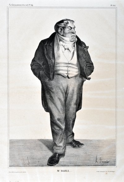 Opera di Honoré Daumier (1808-1879). Charivari del 1833: Serie Celebrites de la caricature Mr. Baill... MUSEO DELLE BELLE ARTI - PALAZZO LONGCHAMP, MARSIGLIA da Honoré Daumier