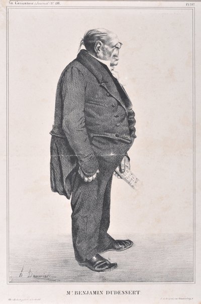 Opera di Honore Daumier (1808-1879) Charivari del 1833: Serie Celebrites de la Caricature "M. Benjamin Dudessert" MUSEO DELLE BELLE ARTI - PALAIS LONGCHAMP, MARSIGLIA da Honoré Daumier