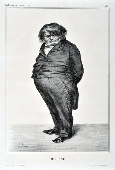Serie Celebrità della Caricatura "M. Plum". MUSEE DES BEAUX ARTS - PALAIS LONGCHAMP, MARSEILLE da Honoré Daumier