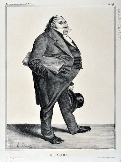 Serie Celebrites de la Caricature M. Barthe da Honoré Daumier