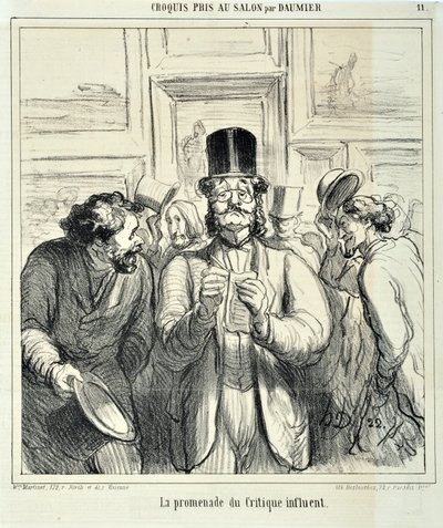Serie Schizzi presi al Salon La passeggiata del critico influente. MUSEE DES BEAUX ARTS - PALAIS LONGCHAMP, MARSEILLE da Honoré Daumier