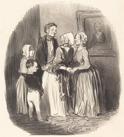Al nuovo anno, visita... alla zia Rabourdin da Honoré Daumier