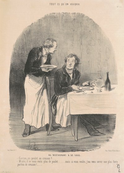Al ristorante a 32 sous da Honoré Daumier