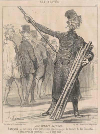 Ai Campi Elisi, Ratapoil. A seguito di una deliberazione filantropica del Comitato del dieci Dicembre...a due soldi a club...due soldi... da Honoré Daumier