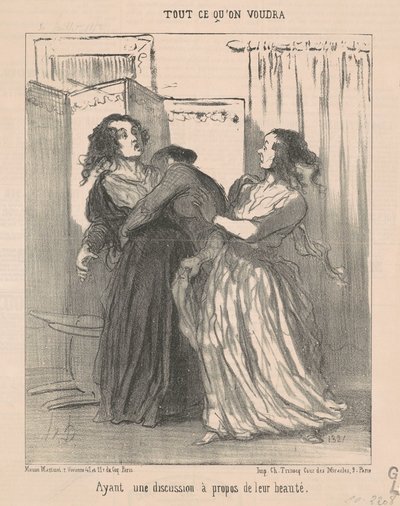 Ayant une discussion a propos de leur beauté da Honoré Daumier