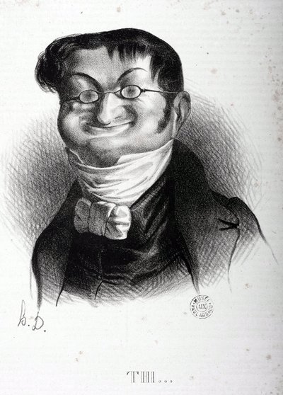 Caricatura di Adolphe Thiers, statista francese. Disegno di Honore Daumier. Museo Arbaud. da Honoré Daumier