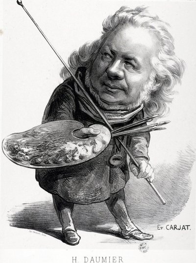 Caricatura di Honore Daumier (1808-1879), incisore, pittore e scultore francese. Incisione di Carjat (1828-1906). Dim: 29,5x23cm. Museo Arbaud. da Honoré Daumier