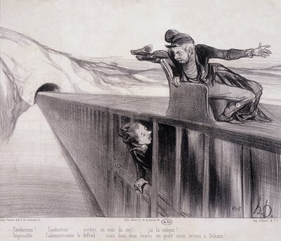 Cartone animato di Daumier “Les Chemins de Fer”, XIX secolo da Honoré Daumier