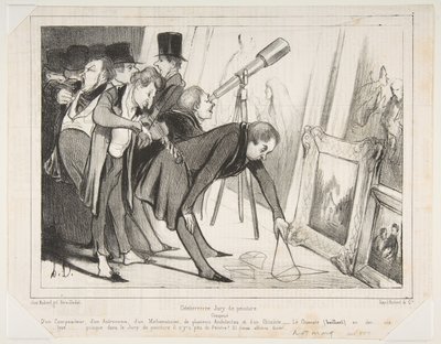 Celebrrrre Jury de Peinture..., pubblicato in Le Charivari, 16 marzo 1840 da Honoré Daumier