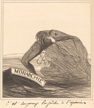 È pericoloso, la pesca con la rete da Honoré Daumier