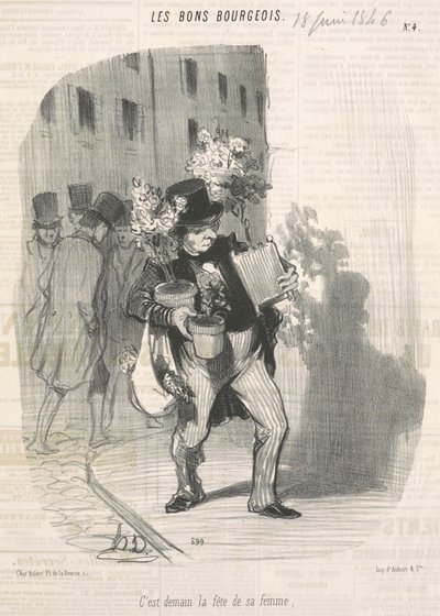 Domani è la festa di sua moglie da Honoré Daumier