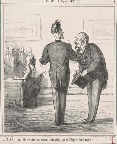 Silenzio...! Mia figlia è in comunicazione... da Honoré Daumier