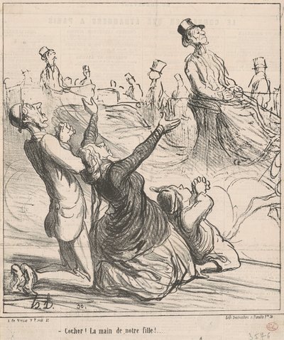 Cocchiere! La mano di nostra figlia! da Honoré Daumier