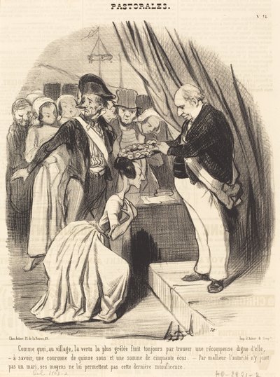Comme quoi, au village, la vertu la plus grêlée... da Honoré Daumier
