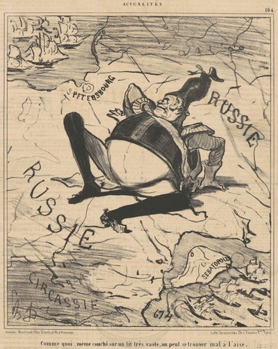 Come su un letto molto vasto da Honoré Daumier