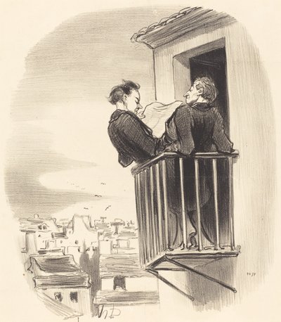 Commento sul balcone spagnolo a Parigi da Honoré Daumier