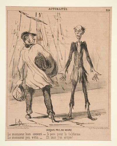 Croquis pris au Havre: Le monsieur bien couvert da Honoré Daumier