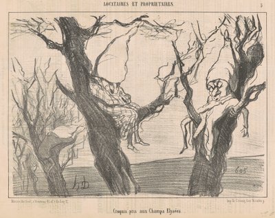 Croquis pris aux Champs Elysées da Honoré Daumier
