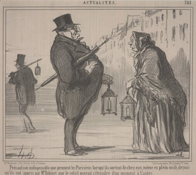 Eventi attuali, n. 385: Precauzione essenziale, Parigi da Honoré Daumier