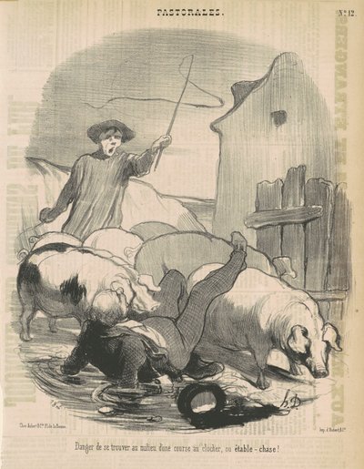 Pericolo di trovarsi in mezzo a una corsa al campanile da Honoré Daumier