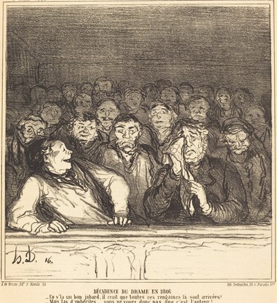 Decadenza del dramma nel 1866 da Honoré Daumier