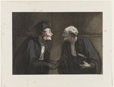 Deux avocats: la poignée de main da Honoré Daumier