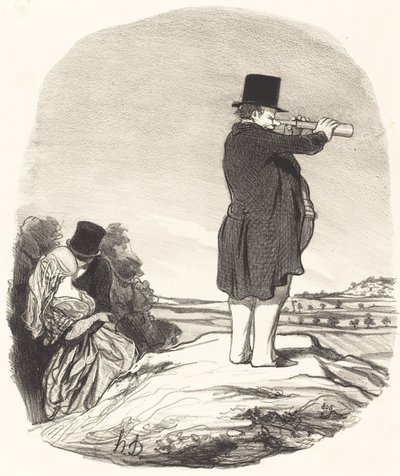 Allora mia moglie... non vedo niente! da Honoré Daumier