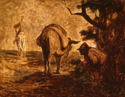 Don Chisciotte e Sancho Panza che si Rilassa, c. 1855 da Honoré Daumier