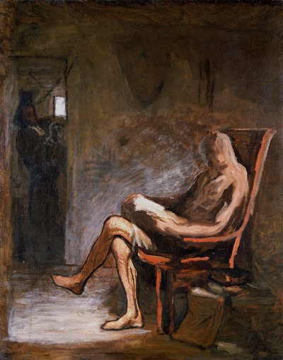 Don Chisciotte che legge, 1865-67 da Honoré Daumier