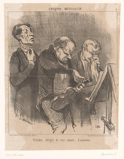 Tre musicisti dilettanti prima di un concerto da Honoré Daumier