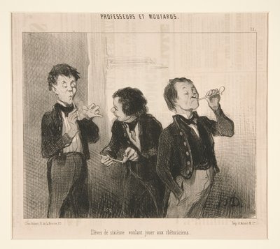 Alunni di sesta che vogliono giocare ai retori, da Professeurs et Moutards da Honoré Daumier