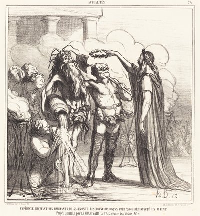 Empedocle riceve... gli onori divini... da Honoré Daumier