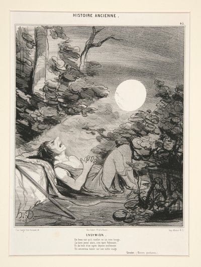 Endimione, tavola 45 da Histoire Ancienne da Honoré Daumier