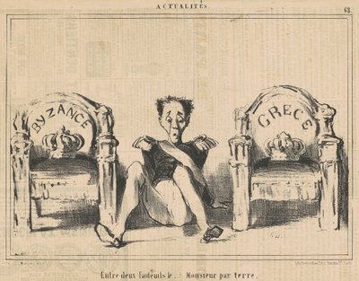 Tra due poltrone il ... signore per terra da Honoré Daumier