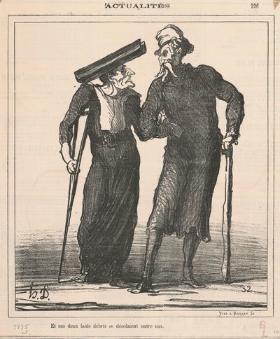 E questi due brutti resti si disperavano tra loro da Honoré Daumier