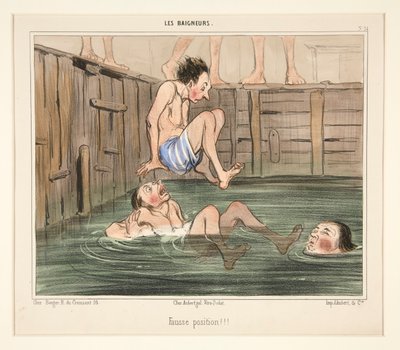 Fausse position!!! da Les Baigneurs da Honoré Daumier