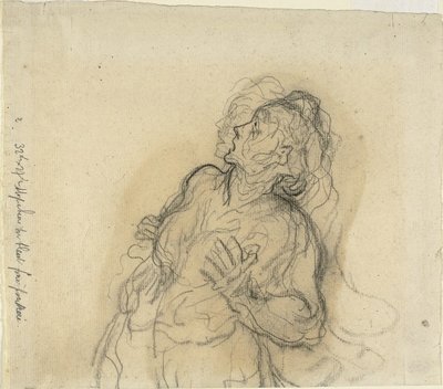 Donna spaventata da Honoré Daumier